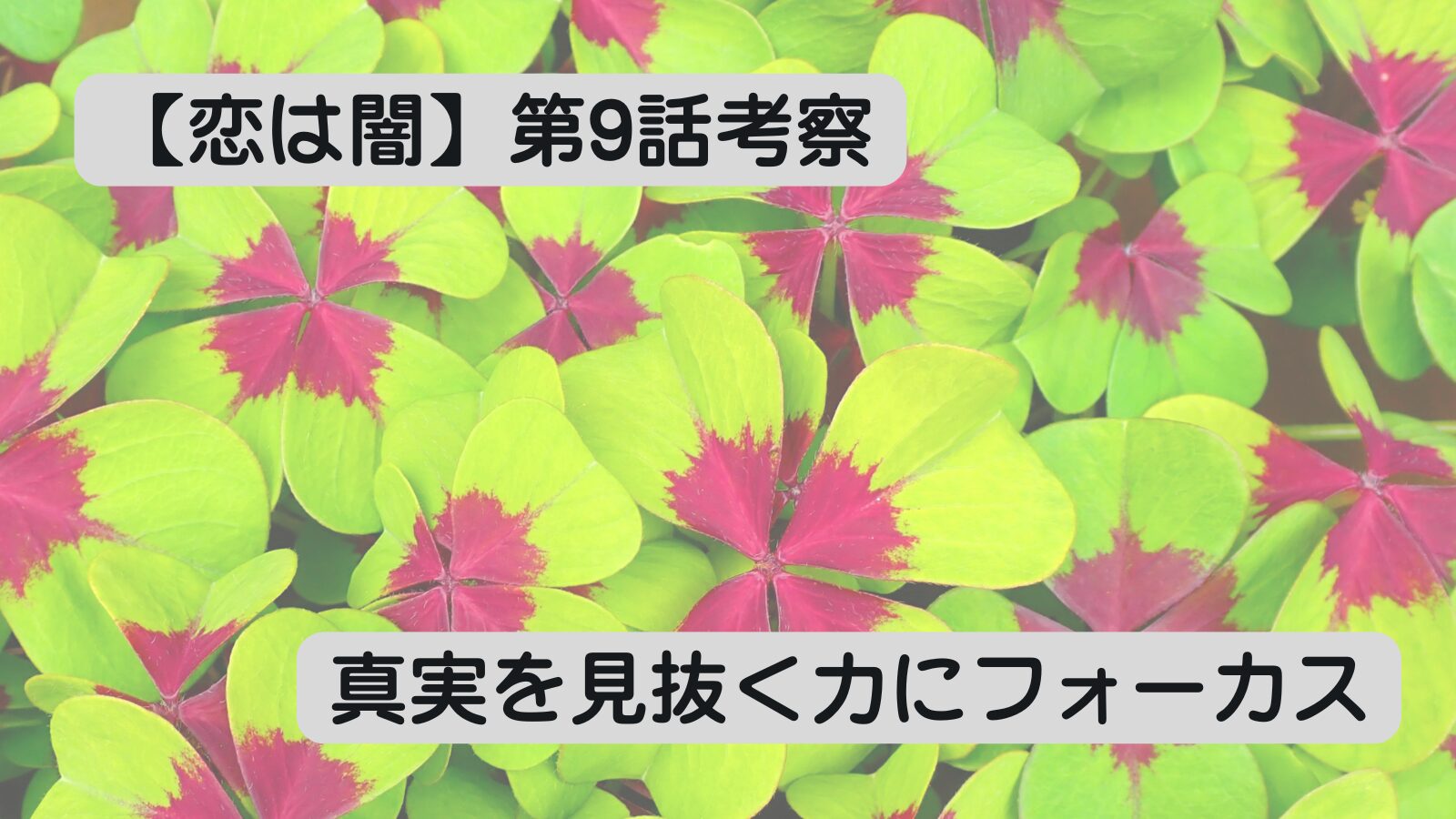 恋は闇　考察　ネタバレ　犯人　9話